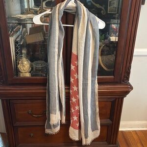 South Moon Under Blue and Cream Scarf
